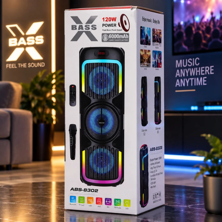 اسپیکر بلوتوثی قابل حمل ایکس بیس ABS-8302